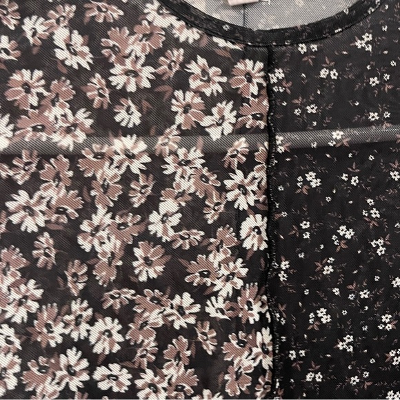 Garage size small Y2K grunge Floral Patchwork Long Sleeve Top - Picture 3 of 9